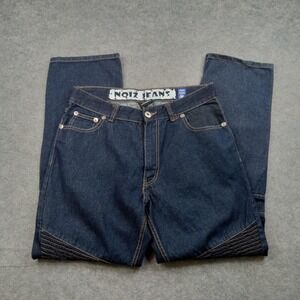 Noiz Jeans Mens Jeans 34x32 Dark Wash‎ Premium Denim Moto Biker Straight Leg